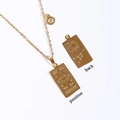 Cancer zodiac necklace in gold-plated stainless steel with double-sided engraved pendant - Cancer / Gold