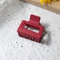 Matte burgundy square hair claw clip with rectangular cutout in a minimalist style - 5cm / Burgundy