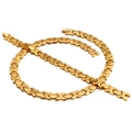 Gold titanium steel jewelry set featuring heart charms on a XO link chain necklace and bracelet - Gold Color (KS103528-YZ)