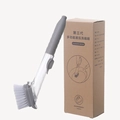 Afwasborstel met zeepdispenser, lange grijze handgreep en originele verpakking - 1 Handvat + 1 Borstel (In doos)