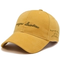 Cappellino da baseball in cotone giallo zenzero con ricamo Carpe Diem verde - Regolabile / Giallo