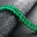 Round green agate chalcedony beads for DIY jewelry making with polished finish - Green Agate