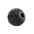8mm black micro-pave cubic zirconia ball bead with center hole for DIY jewelry making - Black Zirconia Gunmetal Plated