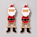 Cute Santa Claus creative drop earrings with vibrant red and white festive holiday design - Santa Claus