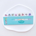 Cute fruit themed sticky notes in sky blue cover on a white ceramic plate - Green Fruit