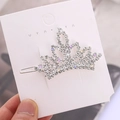 Elegante fermaglio per capelli a corona con strass scintillanti e cristalli - Argento (C241)