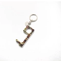 Detailed view of 5mm thick camouflage acrylic contactless EDC door opener keychain tool - 6# Camouflage