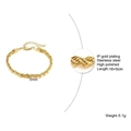 Bracciale a catena a fune in acciaio inossidabile dorato 5mm con lunghezza 16+5cm - Larghezza 5mm/Lunghezza 16+5cm