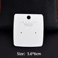 White earring display card 5.6x6cm with 925 Silver Post text and hanging hole - 5.5*6cm / 100 Sets (Cards + Bags)