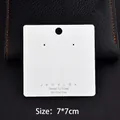 White 7x7cm jewelry display card for earrings and necklaces on black leather - 7*7cm / 100 Cards