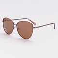 Gafas de sol aviador vintage con lentes marrones traslúcidas y montura de metal bronce - Montura Marrón Lentes Marrones
