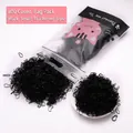 Lot de 800 petits élastiques cheveux noirs épais pour filles dans un sac chat mignon - 800 Pcs (Petite Épaissie/Sac) / Noir Pur