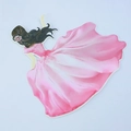 Decorazione per torta principessa farfalla rosa in abito elegante per feste di compleanno - Ragazza di Bellezza Rosa - 1 pz