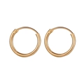 Orecchini a cerchio classici minimalisti placcati oro 18 carati con finitura lucida - Diametro 1CM / Oro