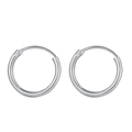 Orecchini a cerchio minimalisti in argento con finitura a specchio lucida e rotonda - Diametro 1CM / Argento
