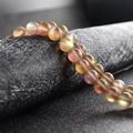 Perle tonde in cristallo satinato con riflessi arcobaleno per gioielli fai-da-te su nero - 6mm/Circa 62 pezzi / Caffè Scuro