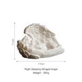 White sleeping angel figurine in resin, European vintage style right-facing wing statue - Sleeping Wing Left Angel Figurine