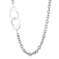 Unisex silver stainless steel chain necklace featuring unique handcuff design pendant - Silver Necklace (KN19200-Z)