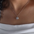P1492-steel Color White Zircon Necklace -40 5cm