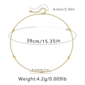 Detailed view of gold beaded chain necklace with dimensions and 18K gold plating - KN0208/Five Olive Pieces Necklace