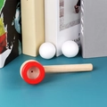 Classic wooden floating ball toy set for breath training and oral muscle exercises - Red