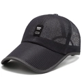 Dark grey quick-dry mesh baseball cap with breathable fabric and logo patch - Adjustable / Dark Gray