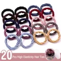 20-piece elastic woven hair tie set in mixed colors with a transparent storage jar - Style 4# Spiral Mixed Colors (20 Pcs Canister)