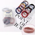 Set of 10 colorful textured elastic hair bands in various high-stretch woven styles - Style 31# Ribbed Mixed Colors (10 Pcs Bag)