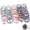 30-piece high elasticity hair tie set in assorted colors with transparent storage jar - 15# Braided Hair Tie (30 Pieces) - Canned