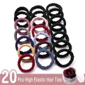 Set of 20 high-elasticity hair ties in assorted colors with clear storage jar - 8# Mesh Black + Color 20 Pieces - Canned