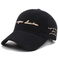 Berretto da baseball in cotone nero con ricamo 'super charm' e scritte laterali dorate - Regolabile / Nero