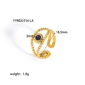 Detail of 18K gold ring featuring lapis lazuli stone with 3mm diameter and weight 1.8g - Round Blue Stone Double Layer Bead Style (YYR023116-LA)