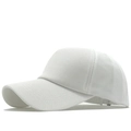 Classic white breathable mesh baseball cap with curved brim for outdoor sun protection - Adjustable / White