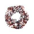 Vue détaillée de l'élastique à cheveux bicolore à paillettes réversibles rose et noir - Argent Champagne