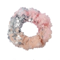 Détails du chouchou pour cheveux à paillettes réversibles roses et argentées - Pastel Gelée