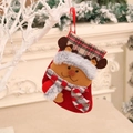 Red Christmas stocking with plush reindeer and plaid details for holiday gifts - Reindeer / 18*14cm