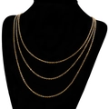 Collier minimaliste à trois rangées en acier inoxydable doré avec chaîne à maillons - Chaîne fine triple couche dorée (KN108096-Z)