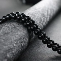 Natural black agate round beads with smooth polished finish for DIY jewelry crafting - Black Agate