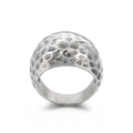 Anello vintage in acciaio inossidabile 316L argento con trama martellata da uomo - US 7 / Color Acciaio