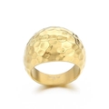 Anello da uomo in acciaio inossidabile 316L dorato con texture martellata - US 7 / Oro