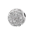 Micro-pave 8mm silver copper-based zircon bead for DIY jewelry making and crafts - White Zircon White Gold Plated