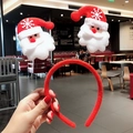 Cerchietto natalizio rosso con motivi di Babbo Natale per decorazioni festive capelli - Babbo Natale a molla spessa