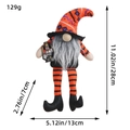 Poupée gnome sorcière Halloween dimensions 28x13x7cm avec rayures et lanterne - Avec Lanterne / Rayures Orange et Noires