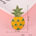 Detailed view of rhinestone pineapple charm with dimensions 48.2mm by 25.2mm - D980 Pineapple