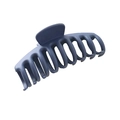 Detailed view of a large matte navy blue shark hair claw clip with a frosted texture - Navy Blue
