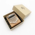 8-Key mini wooden kalimba with metal keys in a gift box with lanyard and For You design - 8-Tone Mini Square