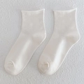 Damen Baumwoll-Stulpensocken in Cremeweiß mit minimalistischem Rollrand-Design - Einheitsgröße / Weiß