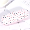Roze brillenkoker met flamingo en palmbladeren met ritssluiting en matte afwerking - Flamingo