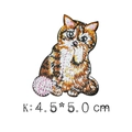 Embroidered orange striped cat patch with pink yarn ball measuring 4.5 by 5.0 cm - K-Cat with Yarn Ball (4.5 * 5.0cm)
