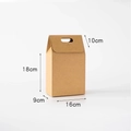 Brown kraft paper gift bag with handle and dimensional labels 16x9x18cm - Large Gift Box